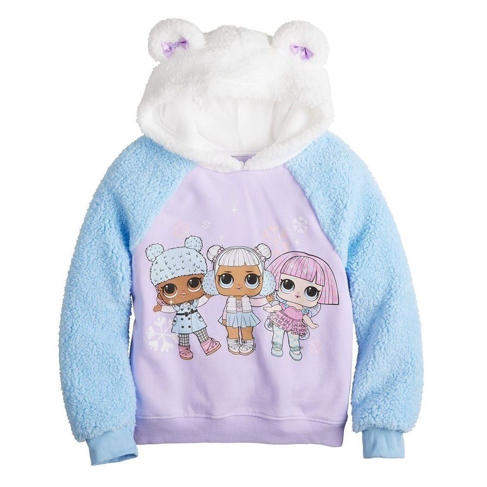 Girls XL(14-16) Woobie LOL Surprise Graphic Hoodie With Bow Ears. Exclnt Cndtn.